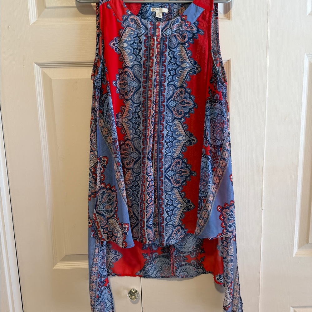 Red and Blue Paisley Women's Tunic